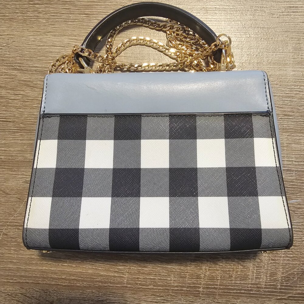 The Michael Kors Gingham Blue Crossbody Bag - Picture 3 of 6